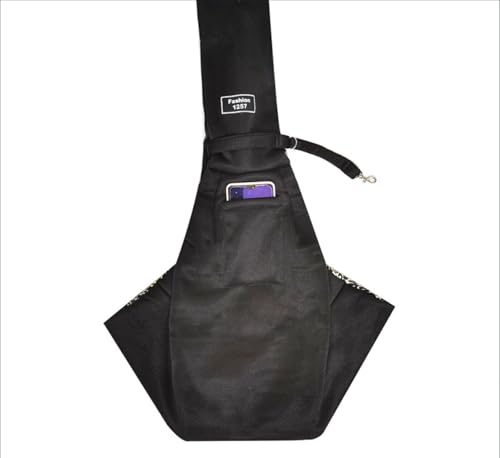 CYBERNOVA Small Pet Dog Cat Sling Carrier for 3-15lbs, with Pocket,Hand-Free Pet Bag Dog Cat Puppy Carry Bag for Travel and Walking Outdoor (black2) - color: black2