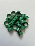 Legbands for Chickens, Gamefowl, Quail, & Poultry (Numbered) (PK. 25) (Size 11, Green) - color: Green