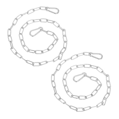 PATIKIL Gate Chain Lock, (39.4Inch, Silver) (2Pcs)304 Stainless Steel Hanging Chain Lock for Stall Barn/Cabinet/Fence/Hammock/Pet Cages - size: 39.4Inch