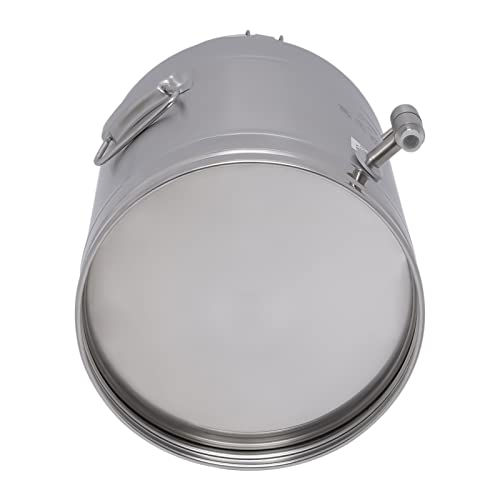 Stainless Steel Milk Can 28L/7.4Gallon Milk Bucket Heavy Duty Milk Jugs with Lid Thickened Edges and Silicone Sealing for Storing Wine Food Oil Water - color: 28L-7.39Gal With Faucet