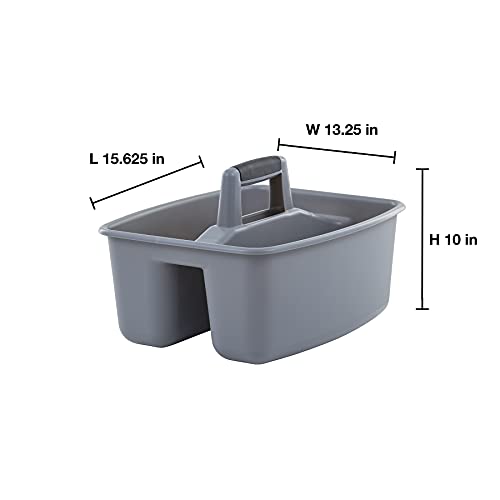 Mighty Tuff Rough and Rugged All-Purpose Cleaning Caddy, Grey/Black 2 Count (CD0170) | Durable organizer for carrying cleaning supplies, tools, and household essentials with a rugged, easy-grip design.