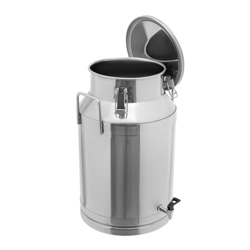 Stainless Steel Milk Can, 40 Liter Seamless Milk Jug Wine Pail Bucket with Spigot 10.57 Gallon Anti-Leak Liquid Storage Container Milk Pail with Sealed Lid for Milk and Wine (40L with Spigot) - size: 40L with Spigot