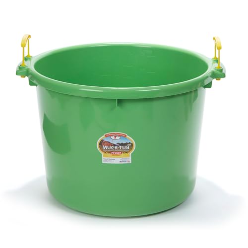 Little Giant® Plastic Muck Tub | Durable & Versatile Utility Bucket with Handles | Muck Bucket | Durable Handles | 70 Quart | Lime Green - color: Lime Green, size: 70 quart