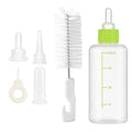 Pet Nursing Kit for Kittens Puppies, 1 Bottle with 4 Shaped Nipples | Syringe Clean Brush, Newborn Small Animal Feeding Set, Kitten Bottle Feeding Supplies(Round Pointed Cylindrical)