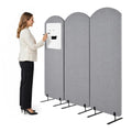Portable Wall Divider, Office Partitions Room Divider wall with Whiteboard | 72 x 66 in Soundproofing Wall Divider, Cubicle Wall with magnet, thumbtacks, pen for Classroom Home Office School Hospital - color: Light Gray