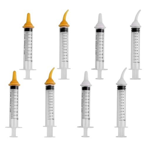 Pet Feeding Syringe with Nipple, Silicone Feeding Tools for Kitten Puppy Feeding Syringe for Newborn Cat Dog Small Animals Rabbits (10ml+12ml) - color: 10ml+12ml