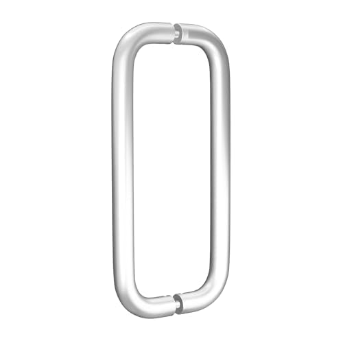 BRIXWELL Straight Back-to-Back Pull Handle Aluminum Material, Clear Anodized Finish, 9" Total Length, 8" Center-to-Center, 1" Diameter, 3-1/4" Projection - color: Clear Anodized, size: 9 Inch
