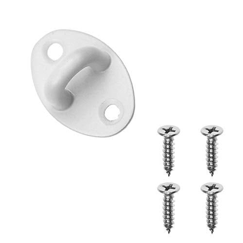 Kare & Kind Hook and Eye Latch (4-inch) - with Mounting Screws - Heavy Duty Locks for Door, Gates, Barns, Bathrooms, Cabins (1-White) - style: 1-White