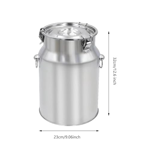 Stainless Steel Milking Machine Bucket with Lid, 10L Milk Can for Cow Sheep Goat Milking Equipment, Farm Milk Storage and Transport - size: 10L