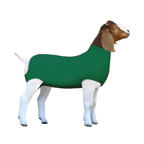 Spandex Goat Tube for Show Goats - Show Livestock Supplies: Goat Covers & Blankets (Dark Green, Large) - color: dark green, size: Large