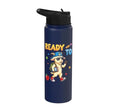 Ready To Learn Goat Student Back To School Kids Boy Girl Stainless Steel Insulated Water Bottle - color: Navy Blue