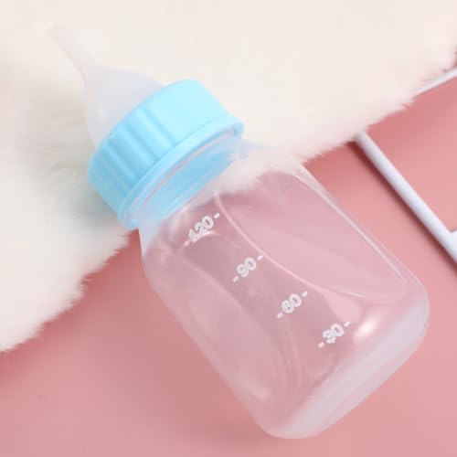 POPETPOP Kitten Feeder Bottle Set 4Oz with Leakproof Baffle Cleaning Brush Pet Nursing Kit for Puppies Newborn Small Animals Food Grade Material