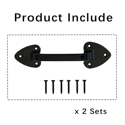 Heavy Duty Barn Door Handles, 7.5 Inch Cast Iron Gate Handles, Black Rustic Gate Pull for Outdoor Gate, Shed & Sliding Barn Door, with Mounting Screws 2 Pack - size: 7.5Inch - 2Pack