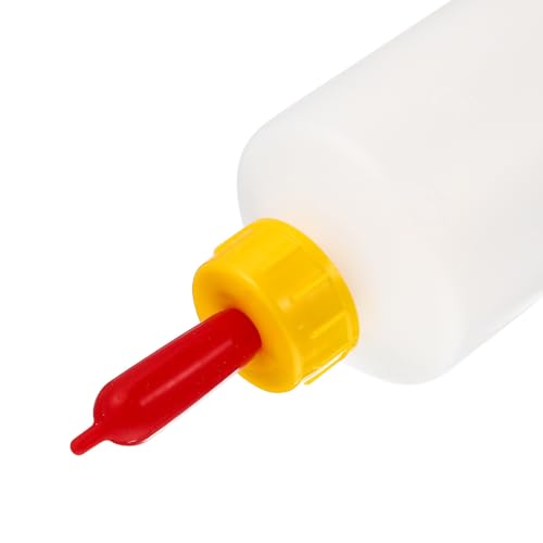 Gatuida Goat Nipple and Bottles Set, 5 Sets 400ml Lamb Feeding Bottles Kit, Plastic Small Animal Milk Feeder Drink Pritchard Nipple for Baby Goats and Small Livestock