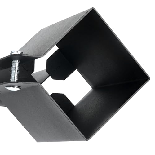 VEVOR Fence Post Anchor, 8 Pack 4 x 4 Inches Outer Diameter (Inner Diameter 3.5 x3.5 Inches) Ground Spike 24", Metal Black Powder Coated Post Stake Ground, for Mailbox Deck Garden Railing - size: 24 x 4 x 4 Inches