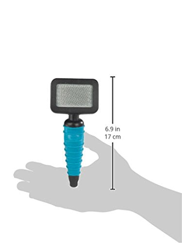 Master Grooming Tools Ergonomic Slicker Brushes — Molded Brushes for Grooming Dogs - Small, 3⅛" x 2½", Teal - size: Small