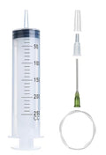 250ml Syringe with 27.6 Inch Tube and Needle, Extra Large Plastic Syringe with Tubing for Glue Dispensing, Scientific Labs, Watering, Refilling - style: 250 ml