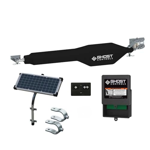 GHOST CONTROLS Solar Heavy-Duty Automatic Gate Opener Kit for Driveway Swing Gates with Long-Range Solar Gate Opener Remote - Model TSS1XP - size: Solar Single Swing Gate Opener