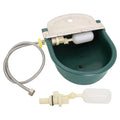 Automatic Water Bowl Plastic Livestock Waterer with Float Valves Stainless Steel Cover Livestock Water Trough Bowl,for Cattle Horse Goat Dog(39.37 Inch Pipe)