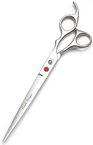 Purple Dragon 8 inch Sharp Edge Hair Cutting Shears with Bag | Includes Bag, 440C stainless steel, Pet/Puppy/Cat Grooming Scissors, Perfect for Barber or Dog Groomer - size: 8 inch