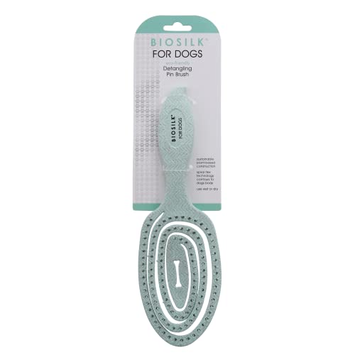 BioSilk for Pets Eco-Friendly Detangling Pin Brush for Dogs, 48-Pack | Gentle grooming brush removes knots and tangles, supports healthy coats for all dog breeds - size: 48 Count