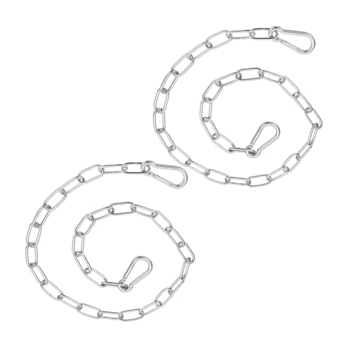 PATIKIL Gate Chain Lock, (27.6Inch, Silver) (2Pcs)304 Stainless Steel Hanging Chain Lock for Stall Barn/Cabinet/Fence/Hammock/Pet Cages