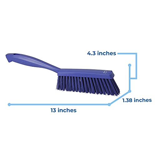 Vikan 45898 Bench Cleaning Brush, Polypropylene/Polyester Medium Bristle Dustpan Brush & Sweeper, 14 Inch, Purple - color: Purple, size: 4589