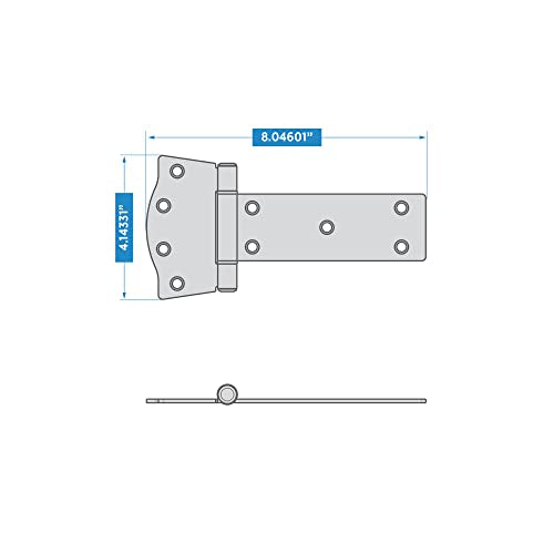 National Hardware N166-030 6-in Mountain Modern T Black Gate Hinge, 2 Count