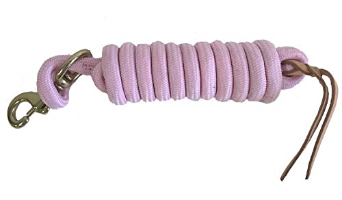 9 Ft Nylon Lead Rope, 5/8 in, Leather Popper - color: Lime Green