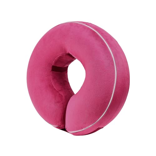 Inflatable Reflective Dog Cone Collar Alternative After Surgery,Doggie Recovery Dount Neck Ecollar,Adjustable Soft Dog Cone Collar for Small Medium Large Dogs (Pink, M) - color: Pink, size: Medium（10.5"-13"）