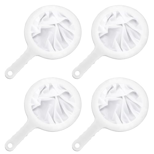 4 Pack Fine Mesh Strainer Set, 100/200/300/400 Ultra Fine Mesh Sieve Small Kitchen Filter Colander with Handle for Soy/Nut Milk, Juice, Yogurt, Coffee, Kefir, Liquids