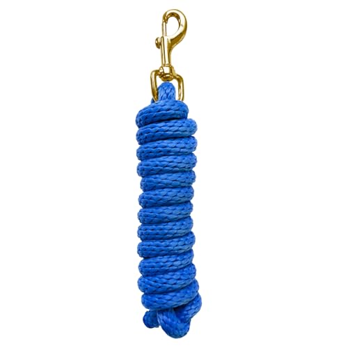5/8" x 8' Nylon Horse Lead Rope (Royal Blue) | Durable nylon material, cast iron hardware, ideal for daily use, training and showing. - color: Royal Blue