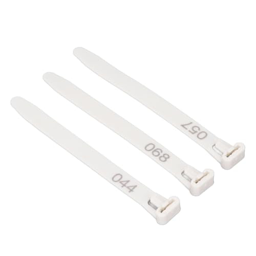 100Pcs Chicken Leg Rings, 1-100 Numbered Poultry Chicken Identification Leg Ankle Bands Tags Reusable Zip Tie for Ducks Chicks Pigeons Goose (White) - color: White