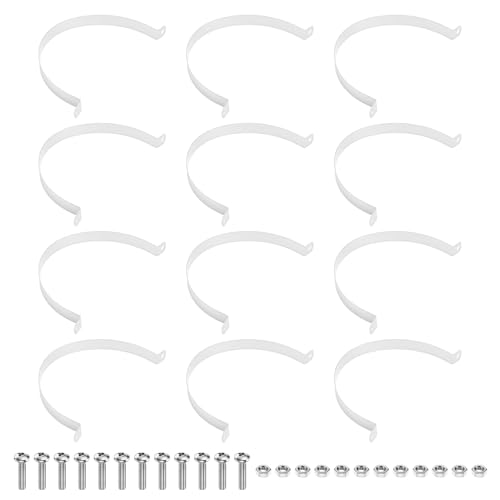M METERXITY 12-Pack 4" Brace Bands Chain Link Fence Parts | Galvanized Steel Chain Link Brace Band with Bolts and Nuts for Fence, Gate, Posts, Rust-Resistant [Silver] - size: 4"