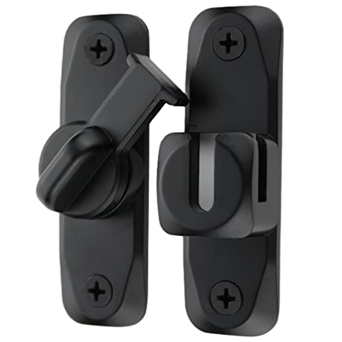 Flip Door Latch Black 180 Degree Heavy Duty Bar Gate Latches Safety Door Lock, Bold Thickened Anti-Rust Update Design (90-180Filp Door Latch)