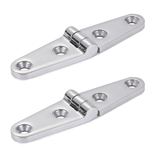 Atibin Heavy Polished Door Hinge Stainless Yacht Hardware Boat Hinge Steel Deck Mount Marine Hinges Cabinet SUS316 4 inch x 1.02 inch 2pcs - style: 2Pcs 4" x 1.02"