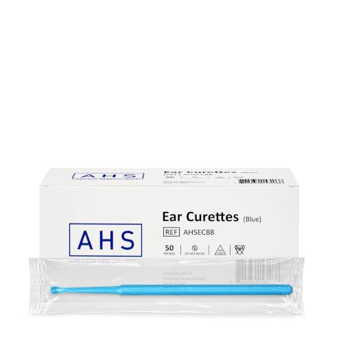 Disposable Ear Curettes, Ear Wax Removal Tool - Blue 4mm Adult Spoon Tip, Individually Packed, 50pcs - color: Blue - 4 Mm - Spoon Tip