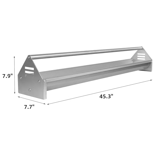KOL Portable 45" Long Galvanized Steel Livestock Feeding Trough, Heavy-Duty Large Capacity Feeder, Easy to Clean, for Calves, Sheep, Horses, Goats