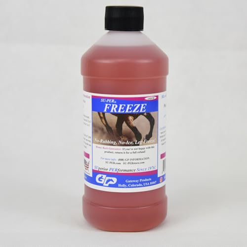 SU-PER Freeze Horse Leg Freeze - Quickly Cools and Soothes Knees, Ankles, and Shins - No Rubbing, No Ice, Leg Freeze Solution - 1 Pint