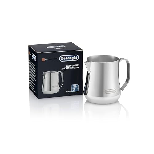 De'Longhi Milk Frothing Pitcher, Stainless Steel, 17 oz - DLSC069 - color: Stainless Steel, size: 16.9 Ounces