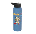 Ready To Learn Goat Student Back To School Kids Boy Girl Stainless Steel Insulated Water Bottle - color: Light Blue