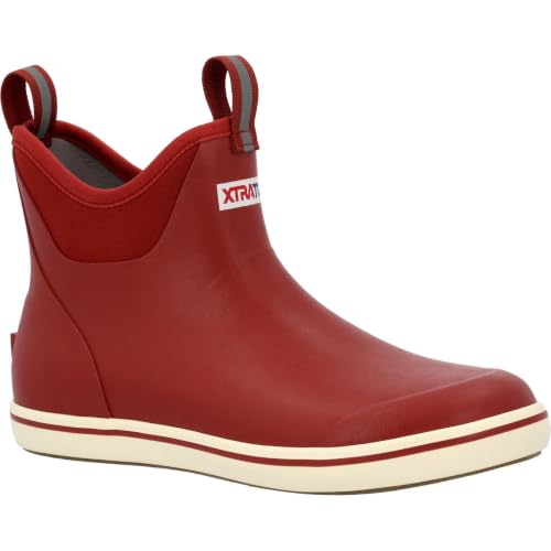 XTRATUF Men's Ankle Deck Boot - color: Rust Red, size: 8