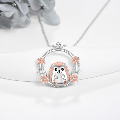 Goat Necklace Crystal Goat Necklace Sterling Silver Heart Goat Necklace Animal Pendant Jewelry for Women Goat Gift for Goat Lovers - style: Hedgehog