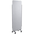 VIVO Gray Mobile 24 x 66 inch Privacy Panel, PP-1-T024G-M | Freestanding Cubicle Divider on Wheels, Acoustic Wall Partition, Single 24 inch Panel with 2-Sided Zipper Attachment System - size: 24"
