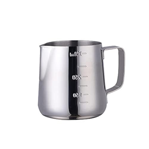 Buyer Star Milk Frother Cup Coffee Frothing Picher Barista Tools Stainless Steel Mental Cup Espresso Accessories Latte Art Steaming Kit (350ml /12oz,Silver) - color: Silver