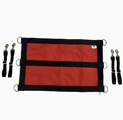 Majestic Ally 1200D 29"x19" Horse Stall Guard with Replaceable and Adjustable Length Straps and Replaceable Hardware (Red Black) - color: Red Black