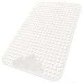 Extra Large Shower Foot Scrubber Mat, Yonala 47x33 Inch Non Slip Shower Mats for Elderly, Anti Slip Shower Mat with Suction Cups, Soft Trimmable TPE Shower Mat for Walk in Shower Stall, Heavy Mat - color: White