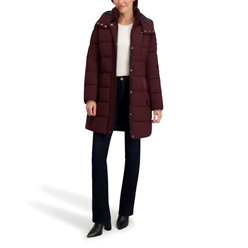 Nautica Women's Maxi Puffer - color: Chianti, size: Medium