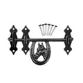 Heavy Duty Horseshoe Barn Door Latch, Stall Door Latch, Powder Coated Black, Hardware Included