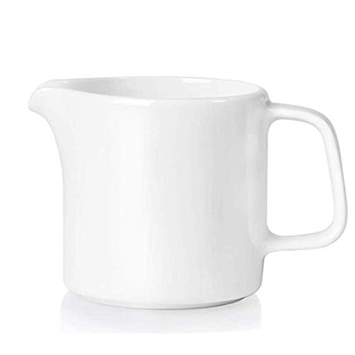 ONTUBE Ceramics Creamer,Porcelain Coffee Milk Creamer Pitcher with Handle for Home and Kitchen - 10 oz (White) | With Handle, For Home and Kitchen